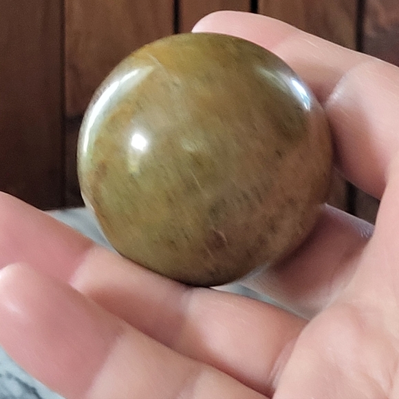 Green and Orange Stone Sphere - Picture 11 of 11